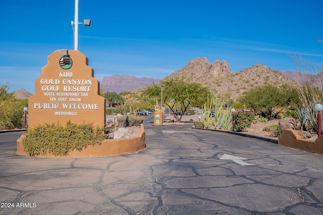 3877 S Veronica Ln, Gold Canyon, AZ 85118 - view of asphalt street featuring a mountain view and street lighting