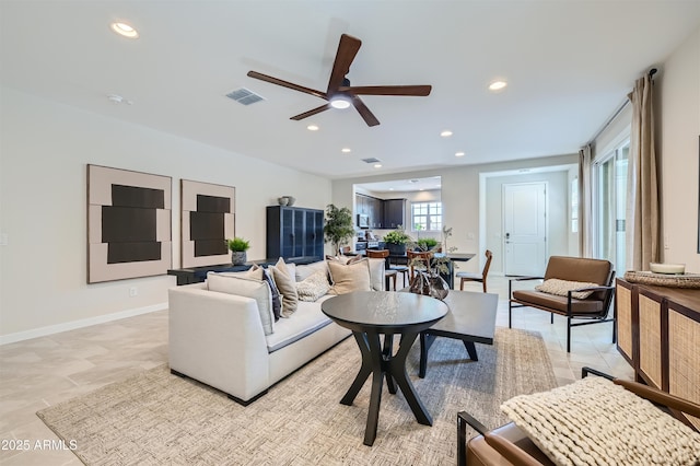 3340 S Lotus Ave, Mesa, AZ 85212 - living area with recessed lighting and ceiling fan