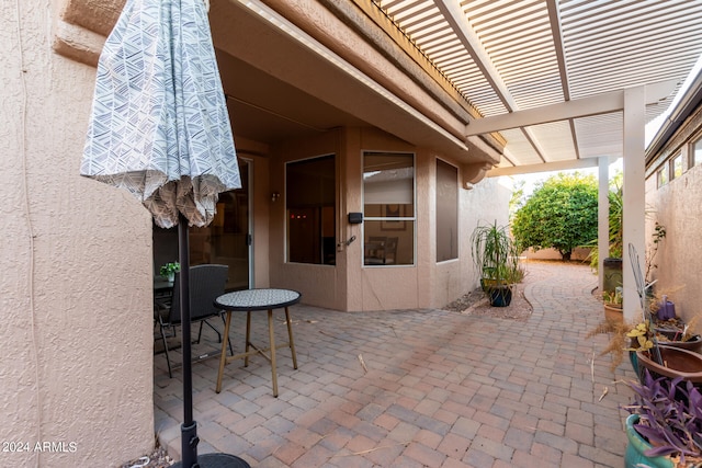 view of patio with a pergola