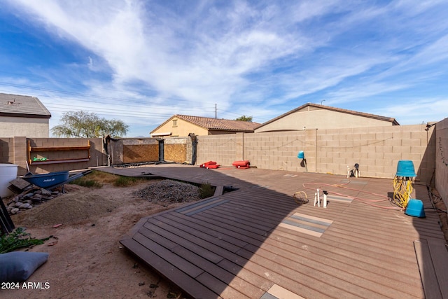 view of yard featuring a deck