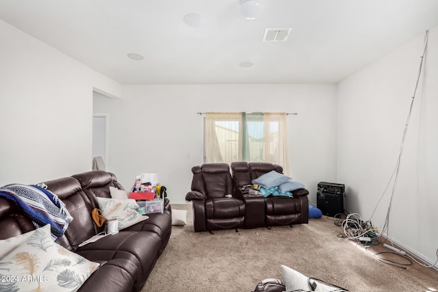 living room featuring carpet floors