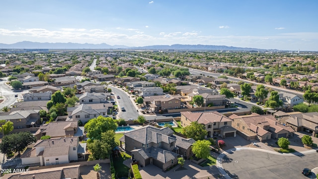 bird's eye view with a mountain view