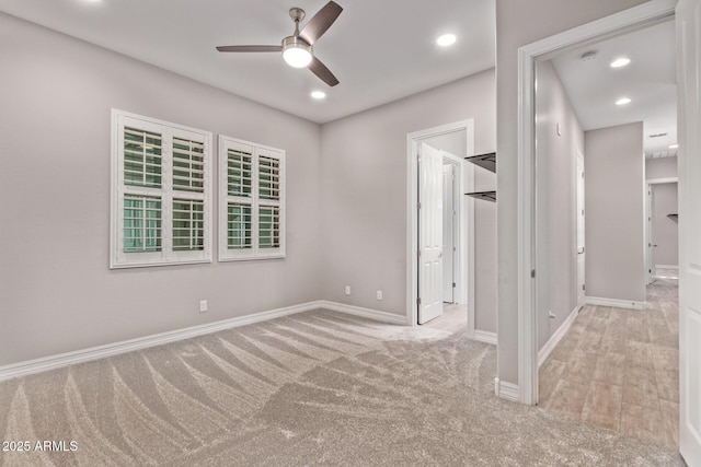 2027 E Ln Costa Ct, Gilbert, AZ 85298 - unfurnished bedroom with carpet, baseboards, recessed lighting, and a ceiling fan