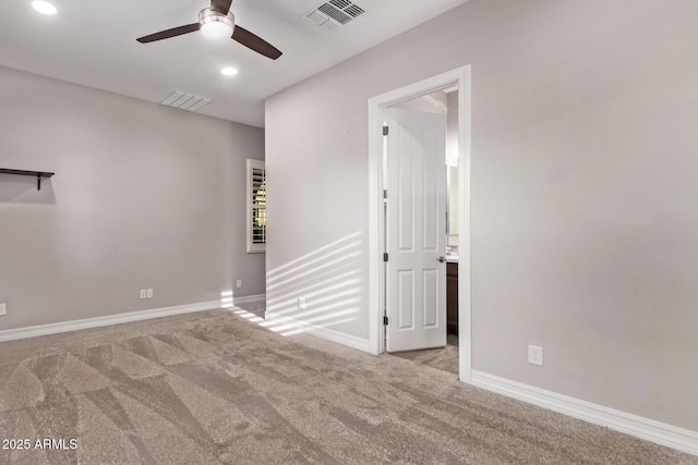 2027 E Ln Costa Ct, Gilbert, AZ 85298 - empty room featuring light colored carpet, a ceiling fan, baseboards, and recessed lighting