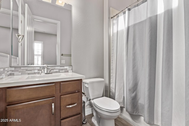 2027 E Ln Costa Ct, Gilbert, AZ 85298 - full bathroom with toilet, backsplash, and vanity