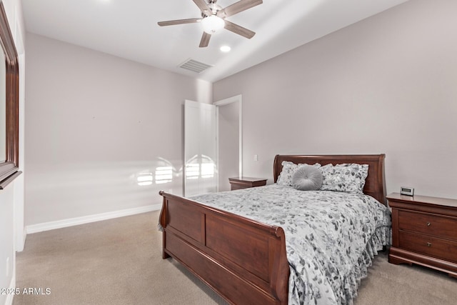 2027 E Ln Costa Ct, Gilbert, AZ 85298 - bedroom with carpet, recessed lighting, baseboards, and ceiling fan