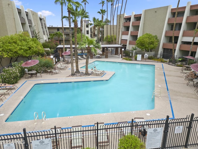 view of pool with a patio