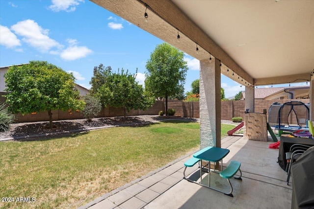 view of patio with a fenced backyard