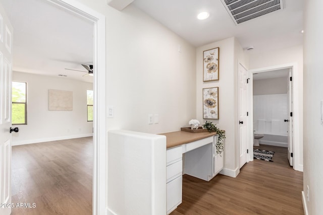 11891 N 147th Dr, Surprise, AZ 85379 - hallway with baseboards, recessed lighting, visible vents, and wood finished floors
