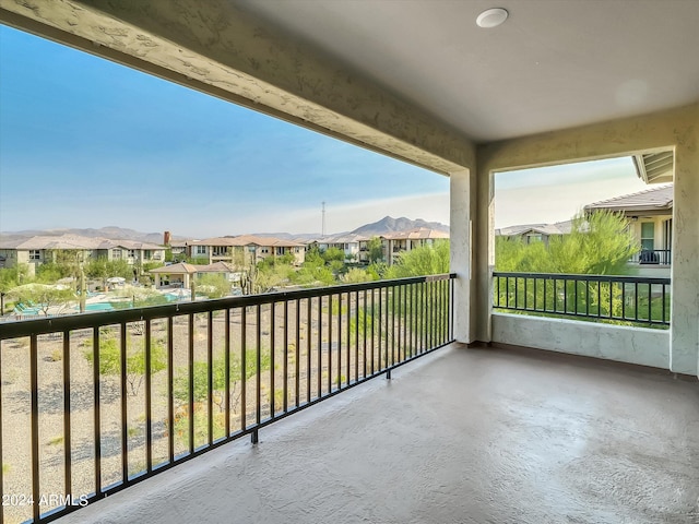 balcony with a mountain view