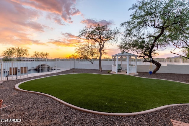 36382 N 35th St, Cave Creek, AZ 85331 - view of yard with a patio area, a fenced backyard, and a gazebo