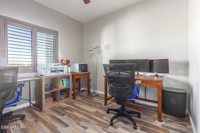 36382 N 35th St, Cave Creek, AZ 85331 - office space with ceiling fan, baseboards, and wood finished floors