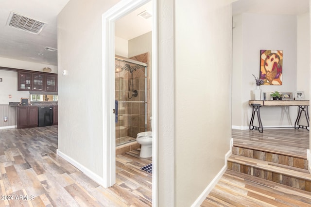 hall featuring light hardwood / wood-style flooring