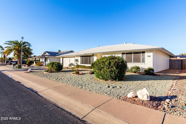 view of single story home