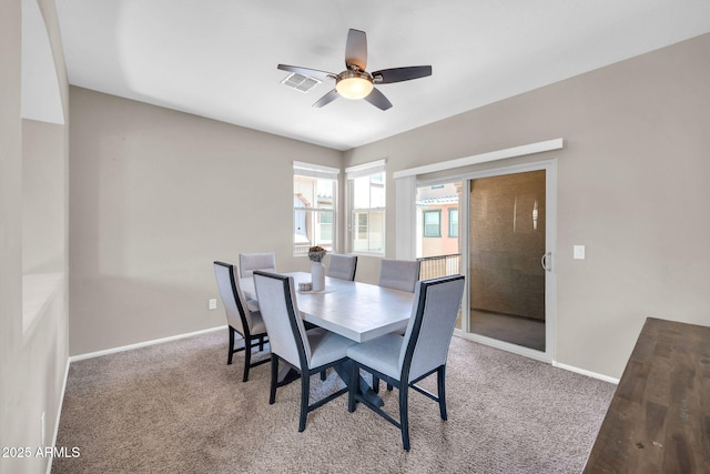 2049 N 77th Dr, Phoenix, AZ 85035 - dining space featuring baseboards, visible vents, and carpet