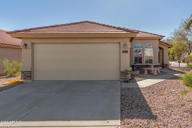 view of front of house with a garage