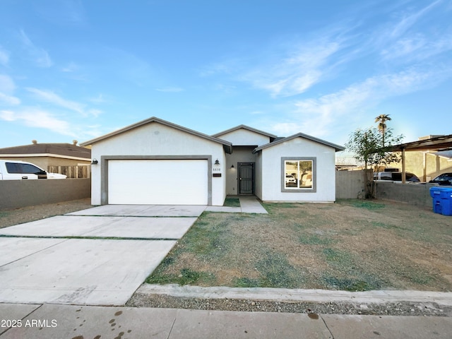 ranch-style home featuring a garage