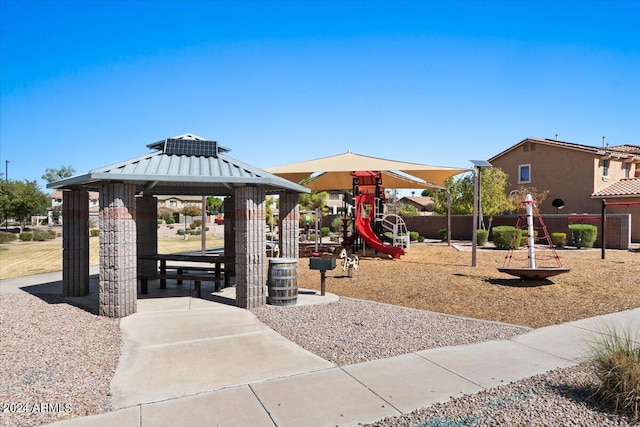 view of play area with a gazebo