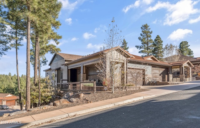 view of front of home with a garage