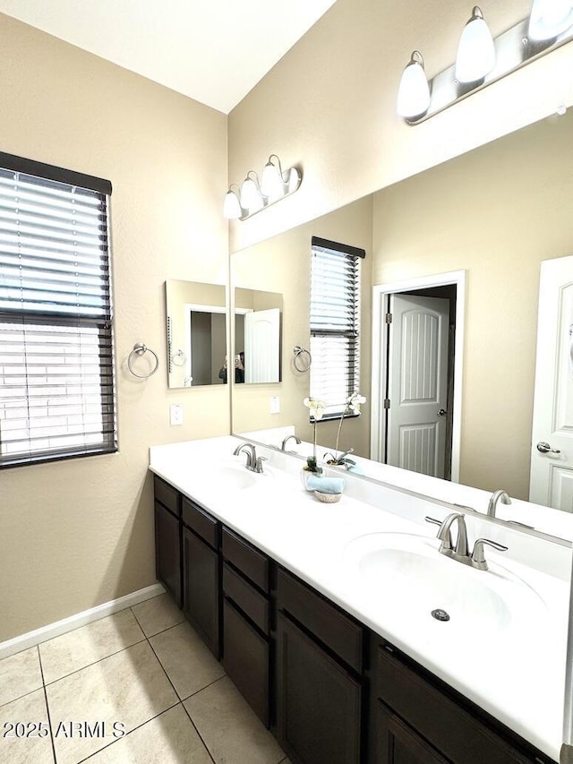 bathroom featuring vanity and tile patterned floors