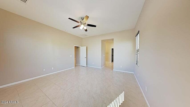 unfurnished bedroom with ceiling fan