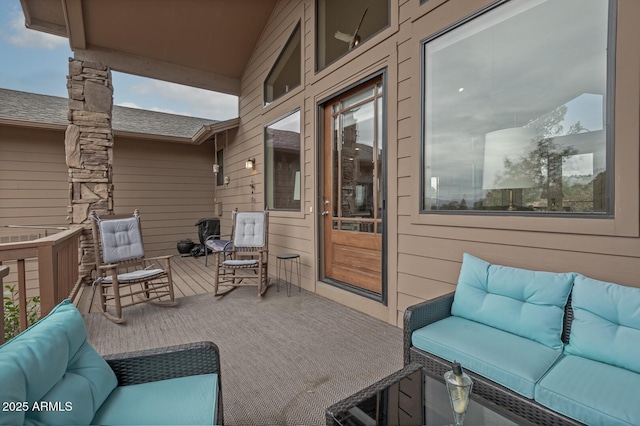 view of patio / terrace with an outdoor living space