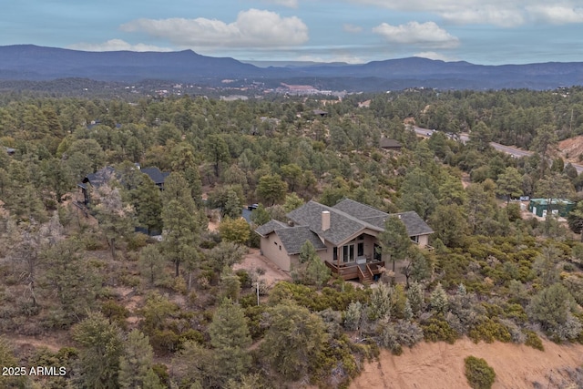 102 N Feather Plume Cir, Payson, AZ 85541 - drone / aerial view featuring a forest view and a mountain view