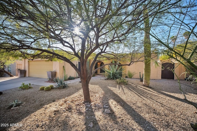 exterior space featuring a garage