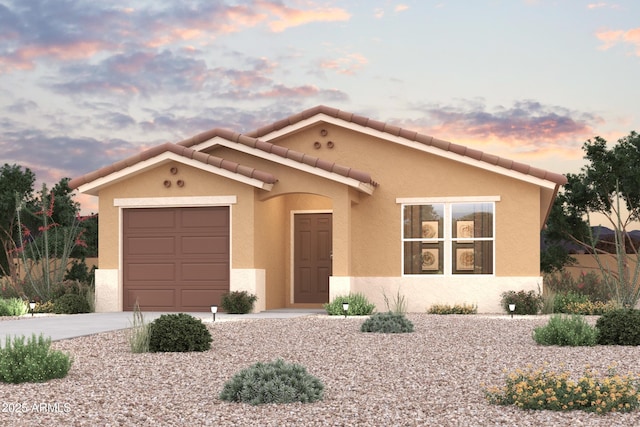 view of front facade featuring a garage