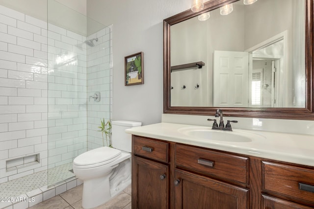 4618 W Pokeberry Ln, Phoenix, AZ 85083 - bathroom featuring vanity, tiled shower, and tile patterned flooring