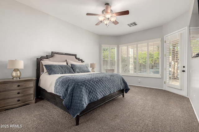 4618 W Pokeberry Ln, Phoenix, AZ 85083 - carpeted bedroom featuring access to outside and ceiling fan