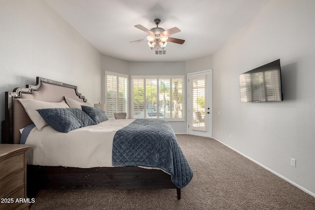 4618 W Pokeberry Ln, Phoenix, AZ 85083 - carpeted bedroom featuring access to exterior and ceiling fan