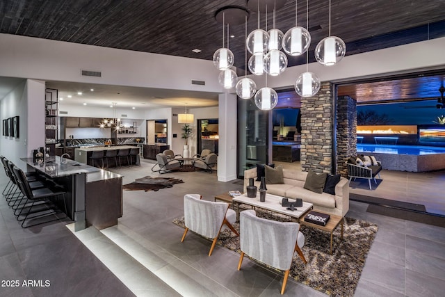 dining room with visible vents