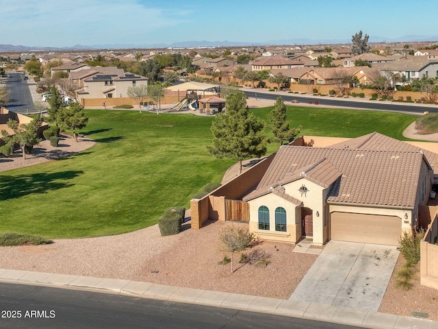 drone / aerial view featuring a residential view