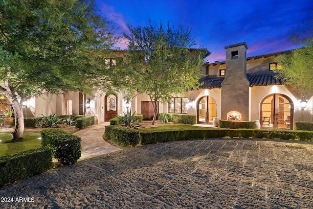 view of front of house with french doors