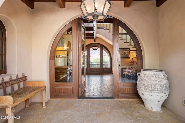 doorway to property with french doors