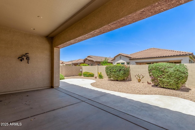 view of patio with a fenced backyard