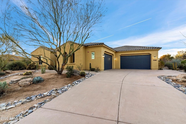 view of front of house with a garage