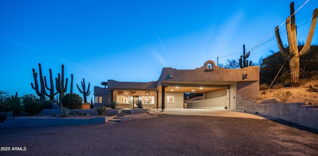southwest-style home with stucco siding