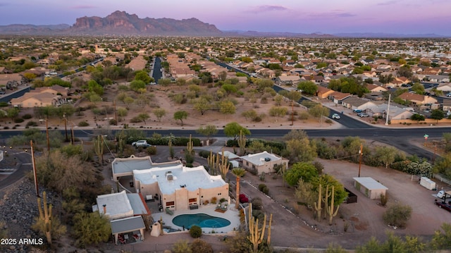 aerial view with a mountain view
