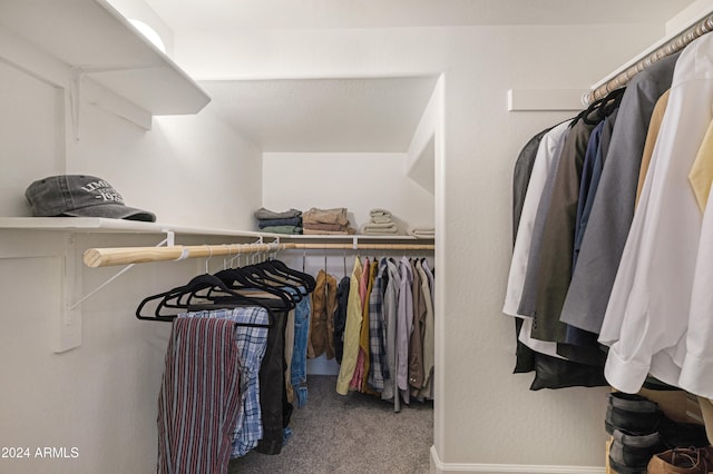 spacious closet with carpet flooring