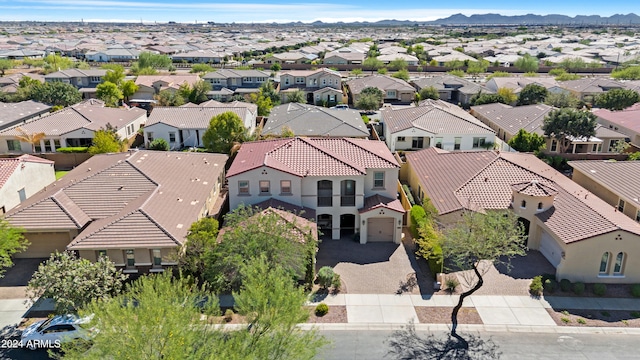 aerial view with a mountain view