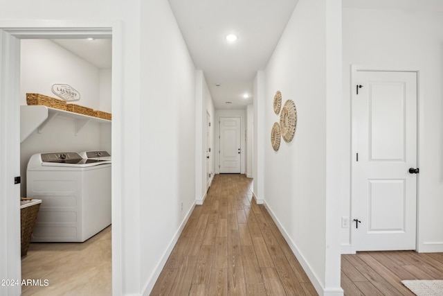 corridor featuring light wood-type flooring