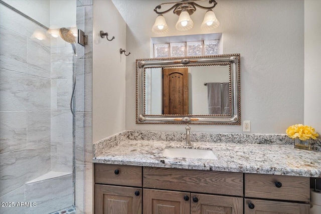 8514 E Country Club Trl, Scottsdale, AZ 85255 - full bathroom with vanity and tiled shower