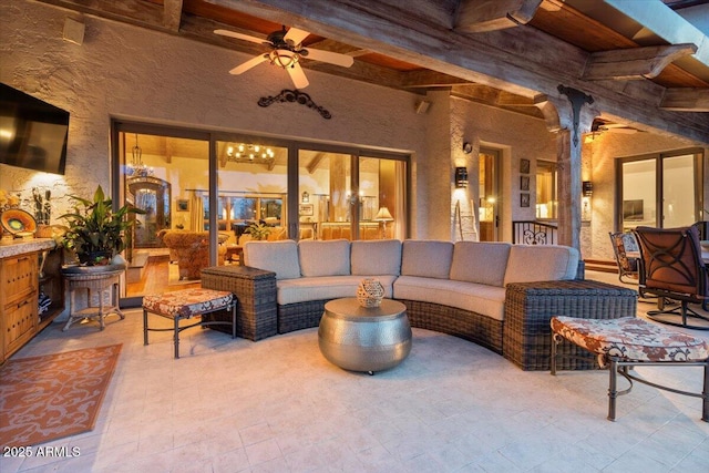 8514 E Country Club Trl, Scottsdale, AZ 85255 - view of patio featuring a ceiling fan and an outdoor hangout area