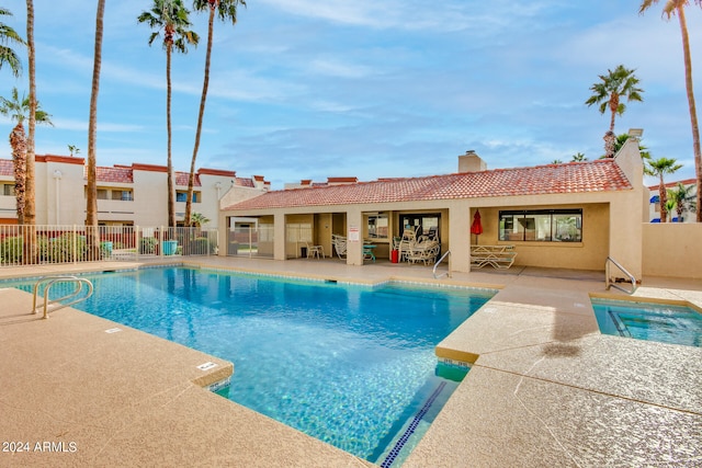 view of pool with a patio