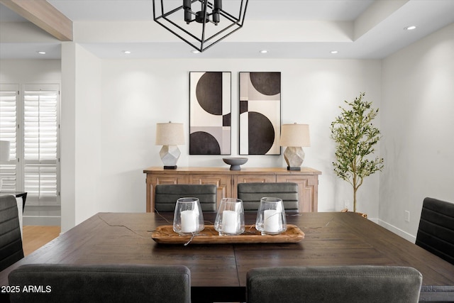 5919 N 45th St, Phoenix, AZ 85018 - dining area with recessed lighting and a chandelier