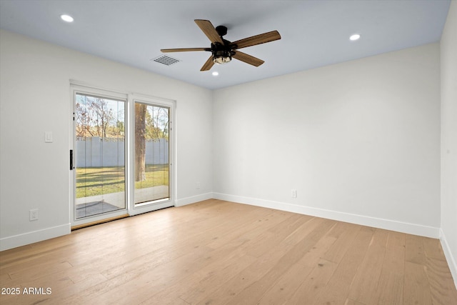 5919 N 45th St, Phoenix, AZ 85018 - unfurnished room featuring light wood finished floors, a ceiling fan, and recessed lighting