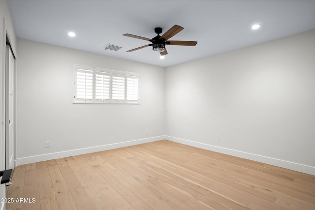 5919 N 45th St, Phoenix, AZ 85018 - unfurnished bedroom with light wood-type flooring, recessed lighting, a closet, and ceiling fan