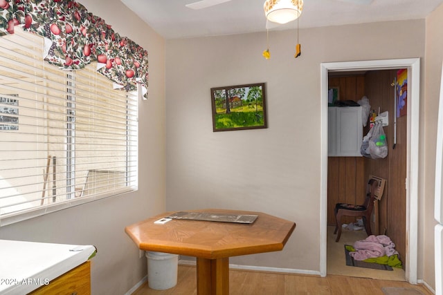 interior space with hardwood / wood-style floors